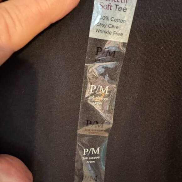 NWT KIM ROGERS BLACK PERFECTLY SOFT EASY CARE TEE   MEDIUM/PETITE   #9 - Picture 6 of 7